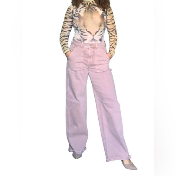 American Eagle Outfitters Light Pink Flare Jeans - Picture 9 of 10